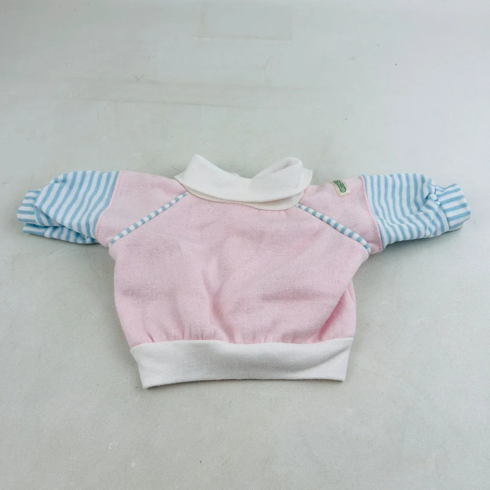 Cabbage Patch Kids Doll Sweatshirt Pink Blue Striped Long Sleeve Coleco Vintage‎